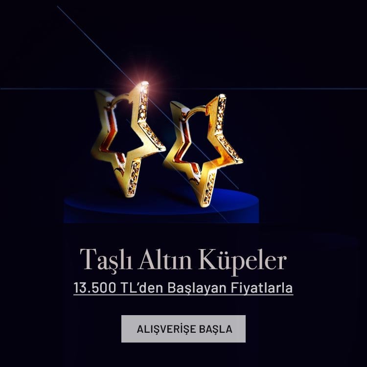 Taşlı Altın Küpeler