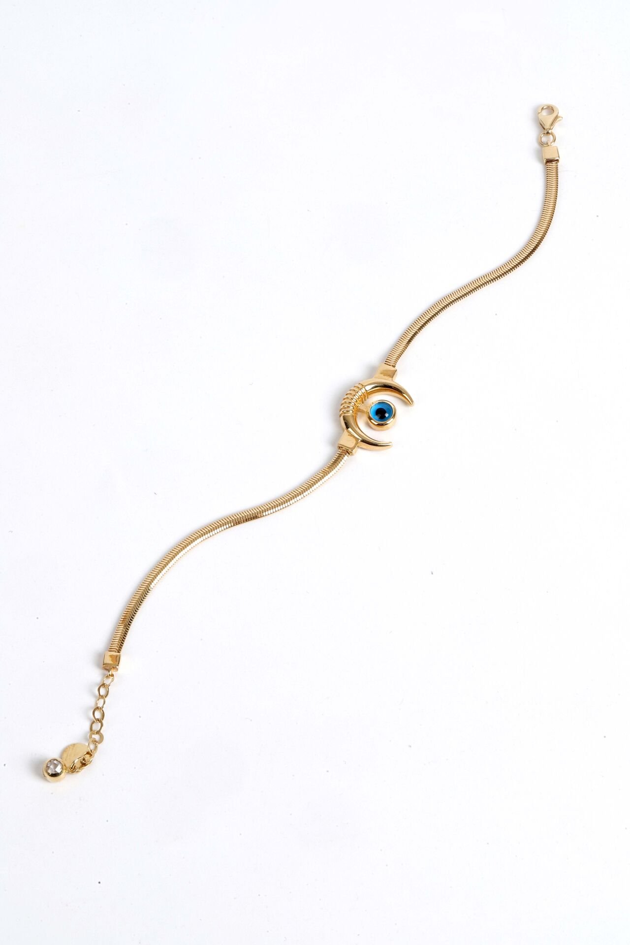 Hilal Tasarım Nazar Boncuklu Altın Bileklik