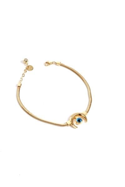 Hilal Tasarım Nazar Boncuklu Altın Bileklik