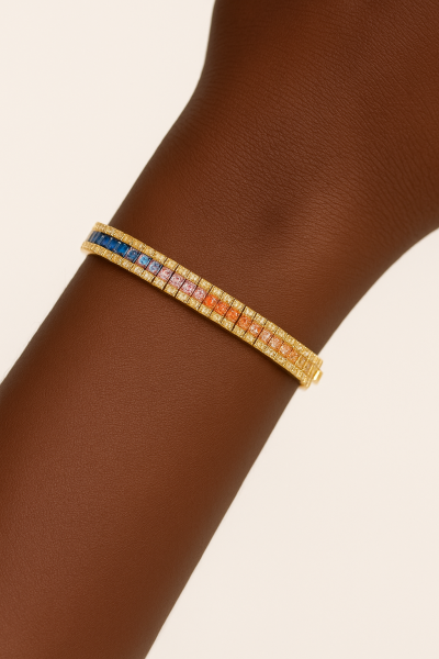 Renkli Taşlı Altın Bileklik
