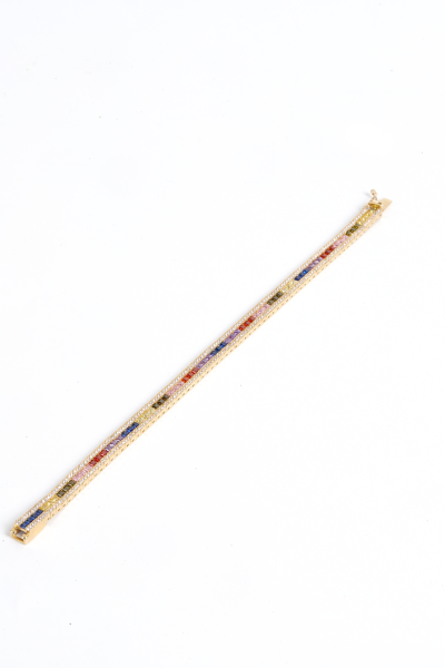 Renkli Taşlı Altın Bileklik