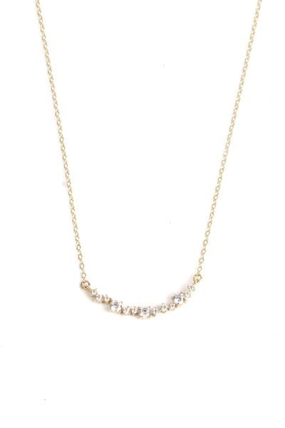 Zarif Taşlı Minimal Altın Kolye