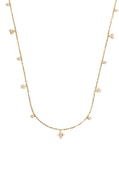 Yıldız Detaylı Zarif Altın Kolye