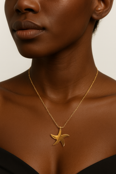 Deniz Yıldızı Tasarımlı Altın Kolye