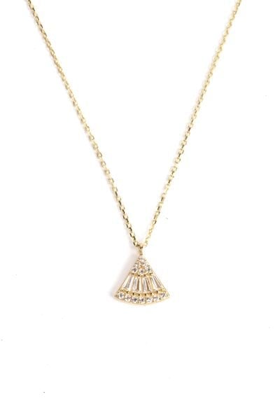 Altın Üçgen Tasarım Pırlanta Kolye