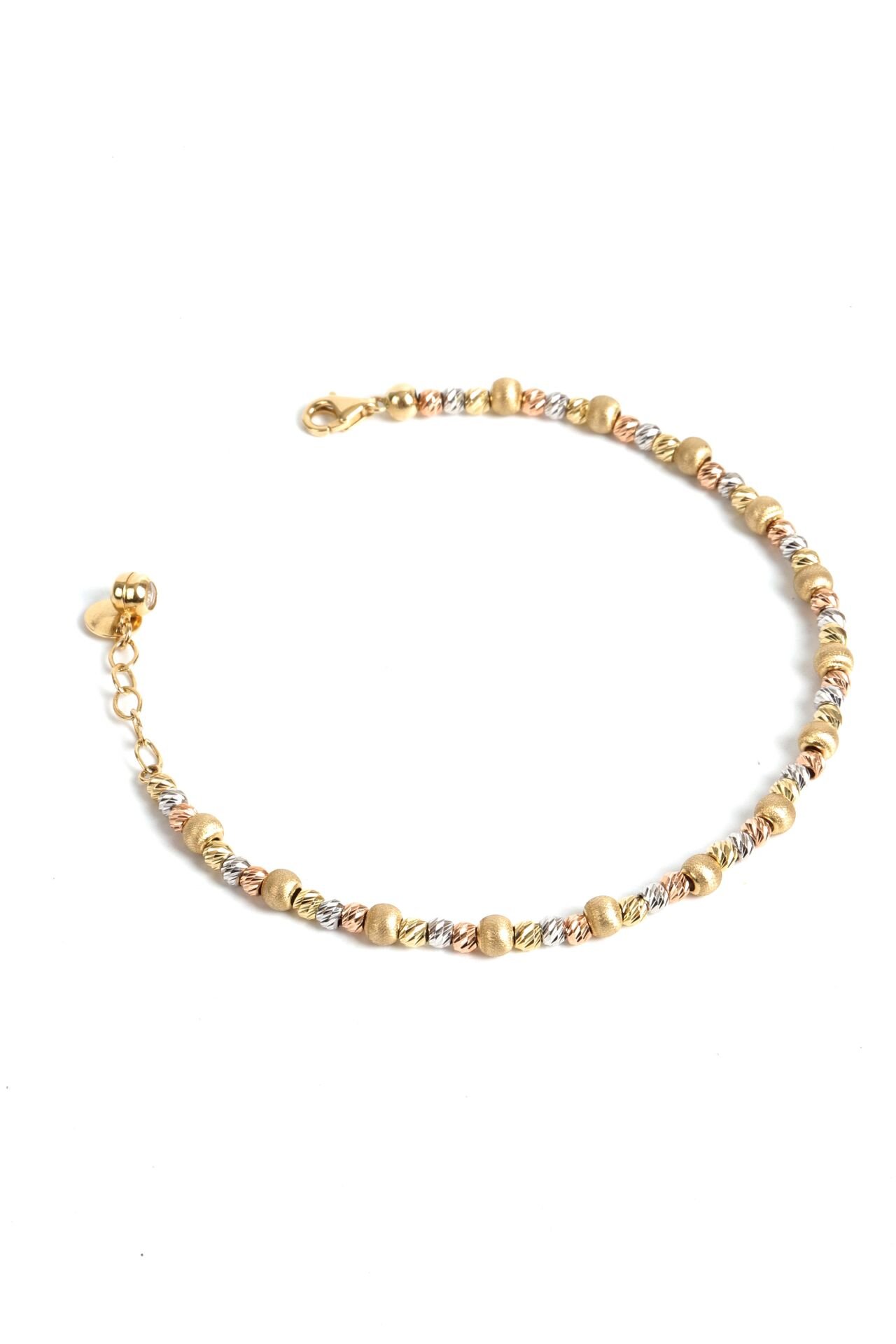 Üç Renk Altın Boncuklu Zarif Bileklik