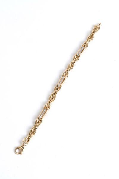 Pırlanta Taşlı Altın Zincir Bileklik