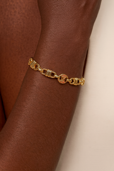 Pırlanta Taşlı Zarif Altın Zincir Bileklik