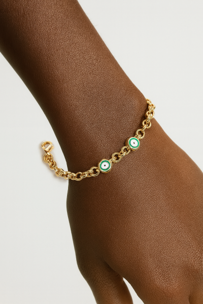 Altın Zincir Bileklik, Nazar Boncuklu