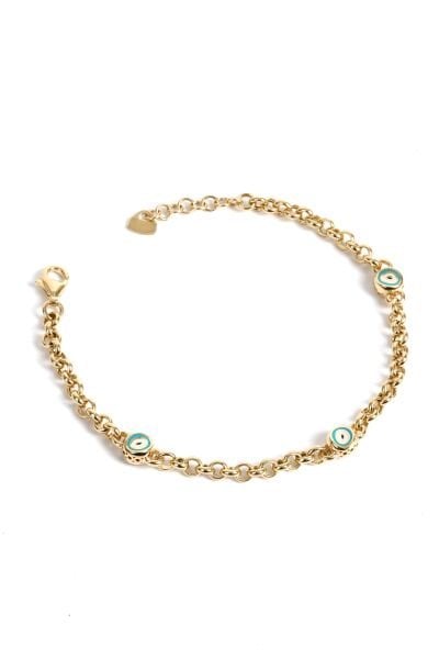 Altın Zincir Bileklik, Nazar Boncuklu