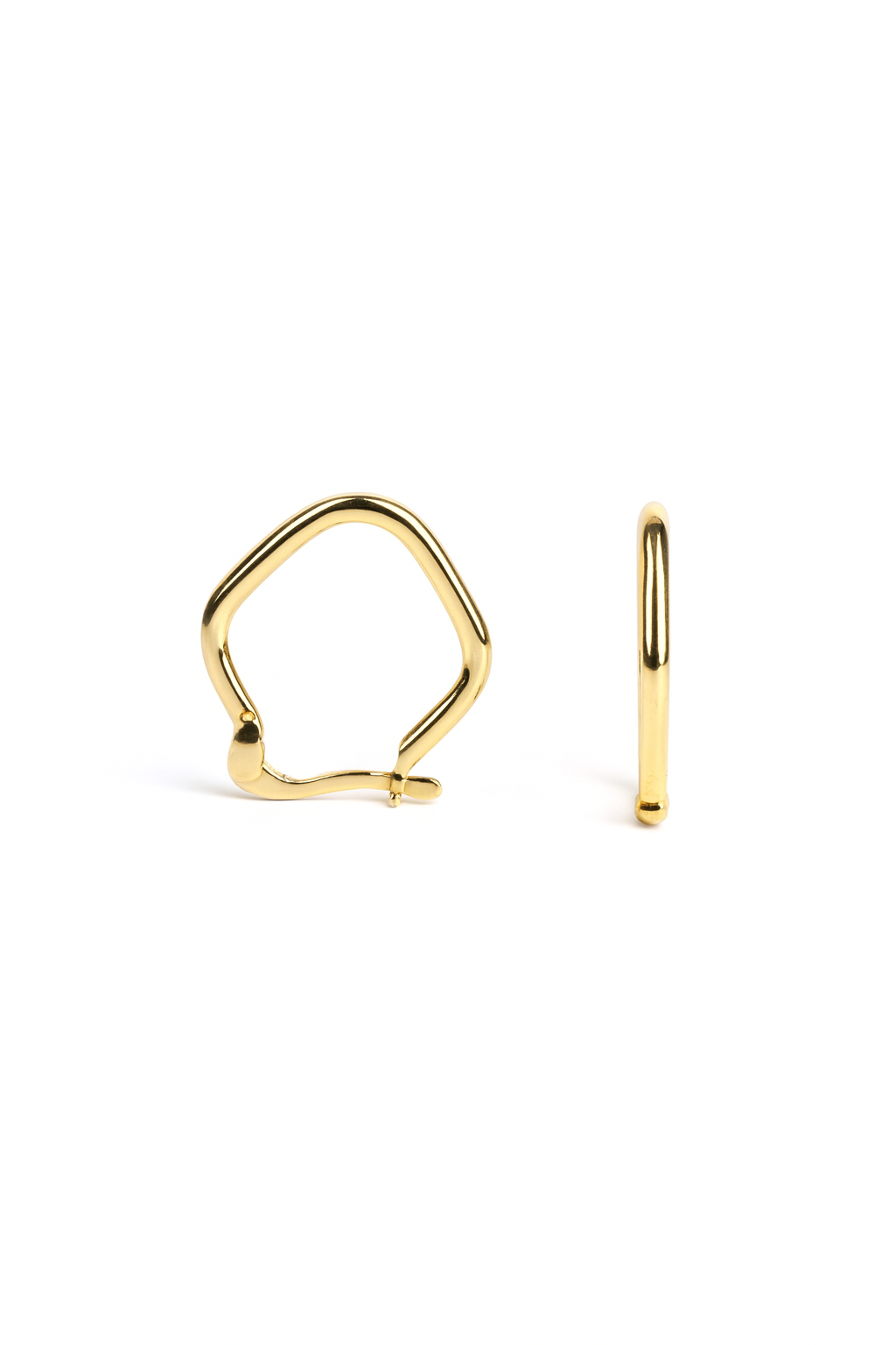 Organik Formlu Altın Küpe