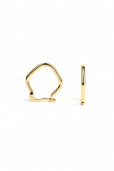 Organik Formlu Altın Küpe