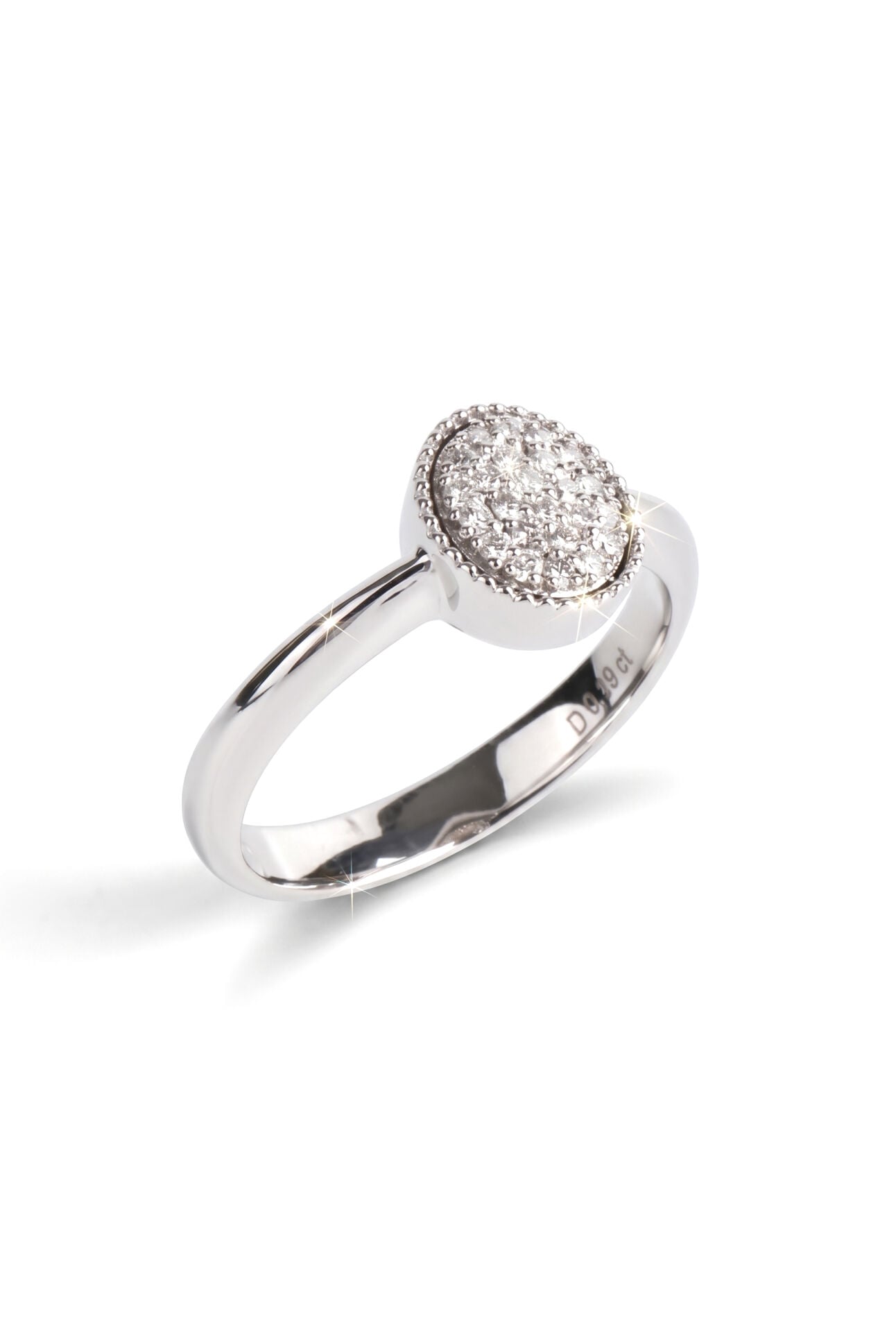 0.19 Karat Oval Pavé Pırlanta Yüzük