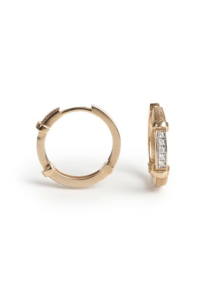 0.09 Karat Pırlanta Geometrik Halka Küpe