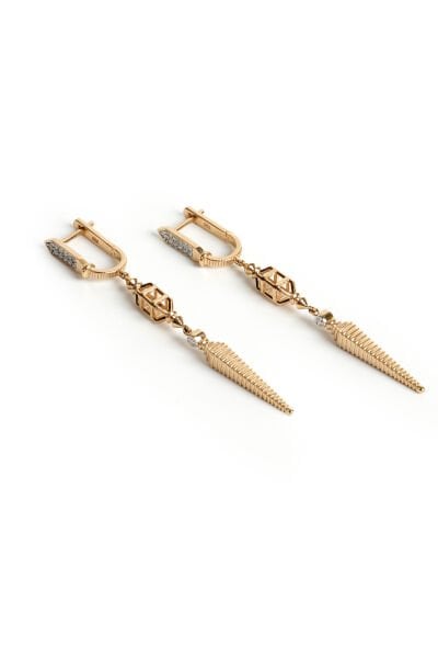 0.15 Karat Pırlanta Modern Panel Halka Küpe