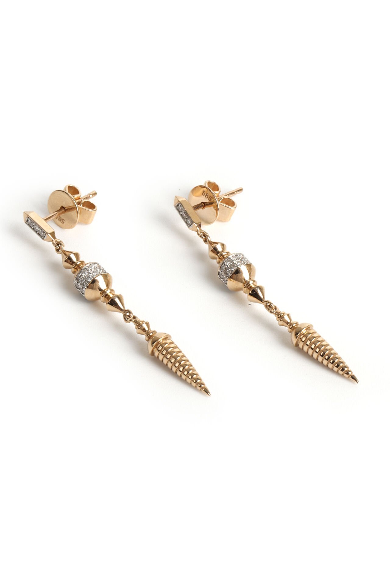 0.33 Karat Pırlanta Tasarım Sallantılı Küpe