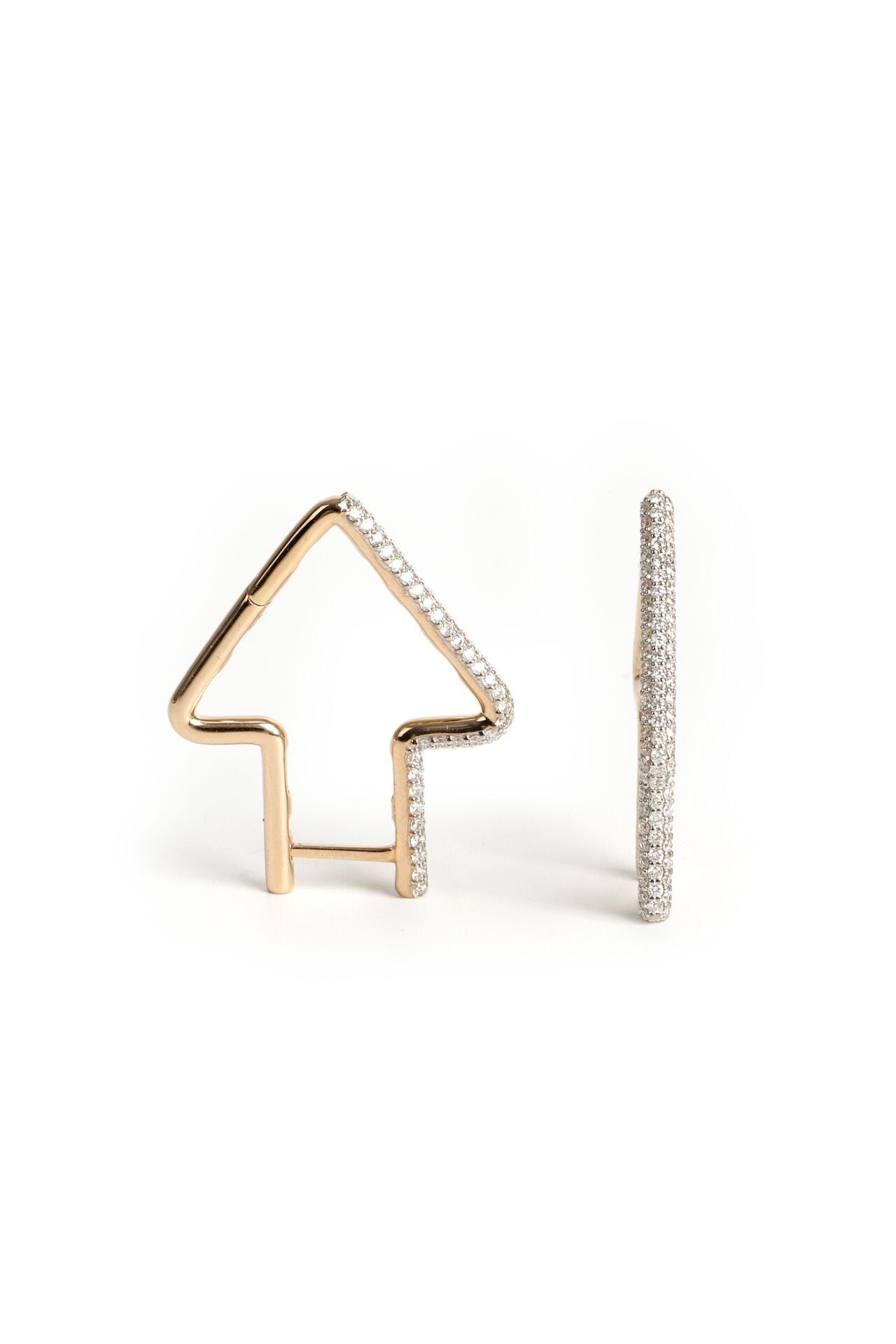 1.16 Karat Pırlanta Geometrik Ok Ucu Küpe