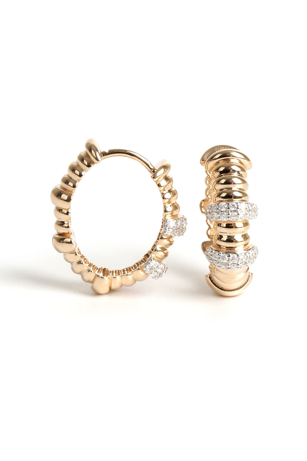 0.24 Karat Pırlanta Boğumlu Halka Küpe