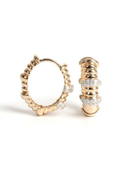 0.24 Karat Pırlanta Boğumlu Halka Küpe