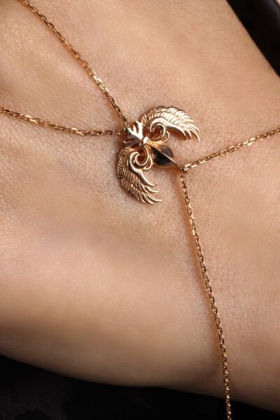 Altın Kanat Figürlü Şahmeran Bileklik