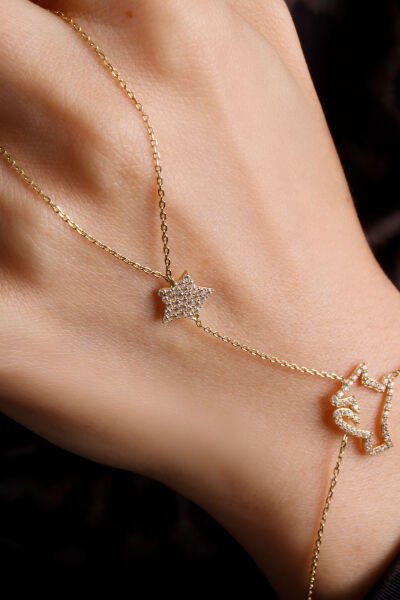 Altın Pırlantalı Yıldız Şahmeran Bileklik