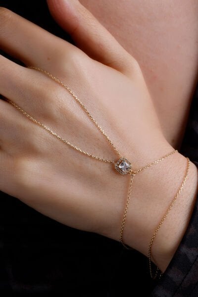 Altın Tektaş Detaylı Halo Şahmeran