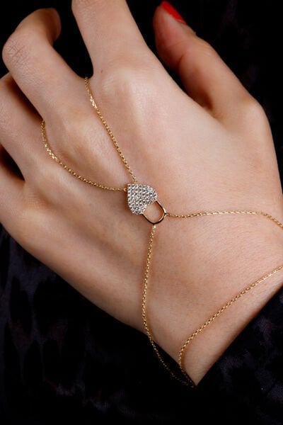 Altın Kalp Kilitli Şahmeran Bileklik