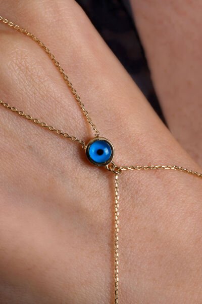 Altın Nazar Boncuklu Şahmeran Bileklik