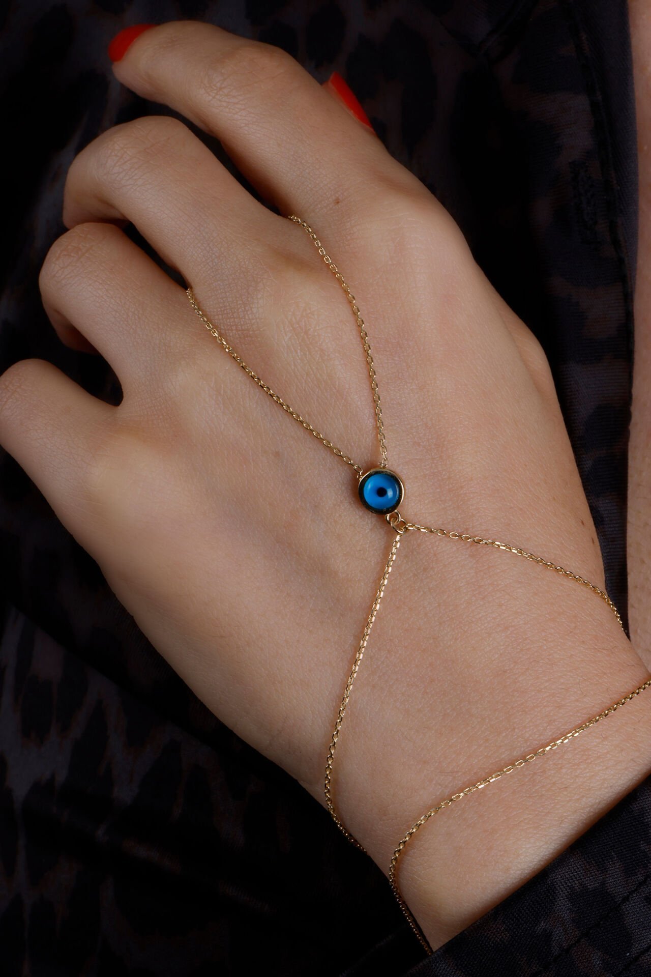 Altın Nazar Boncuklu Şahmeran Bileklik