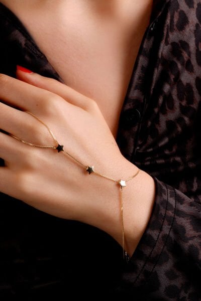 Altın Sıralı Yıldız Figürlü Şahmeran Bileklik