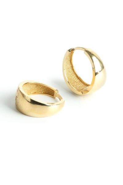 Dolgun Halka Küpe - Kalın Formlu Modern Tasarım