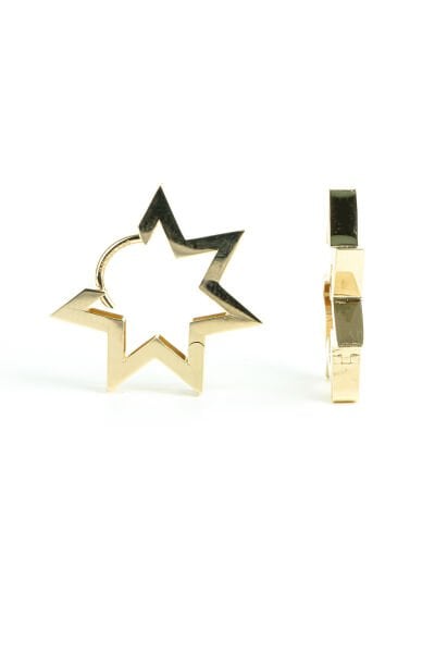 Altın Kutup Yıldızı Formunda Özel Tasarım Küpe